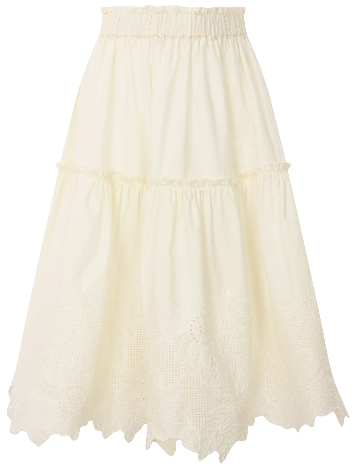 Кремовая юбка макси