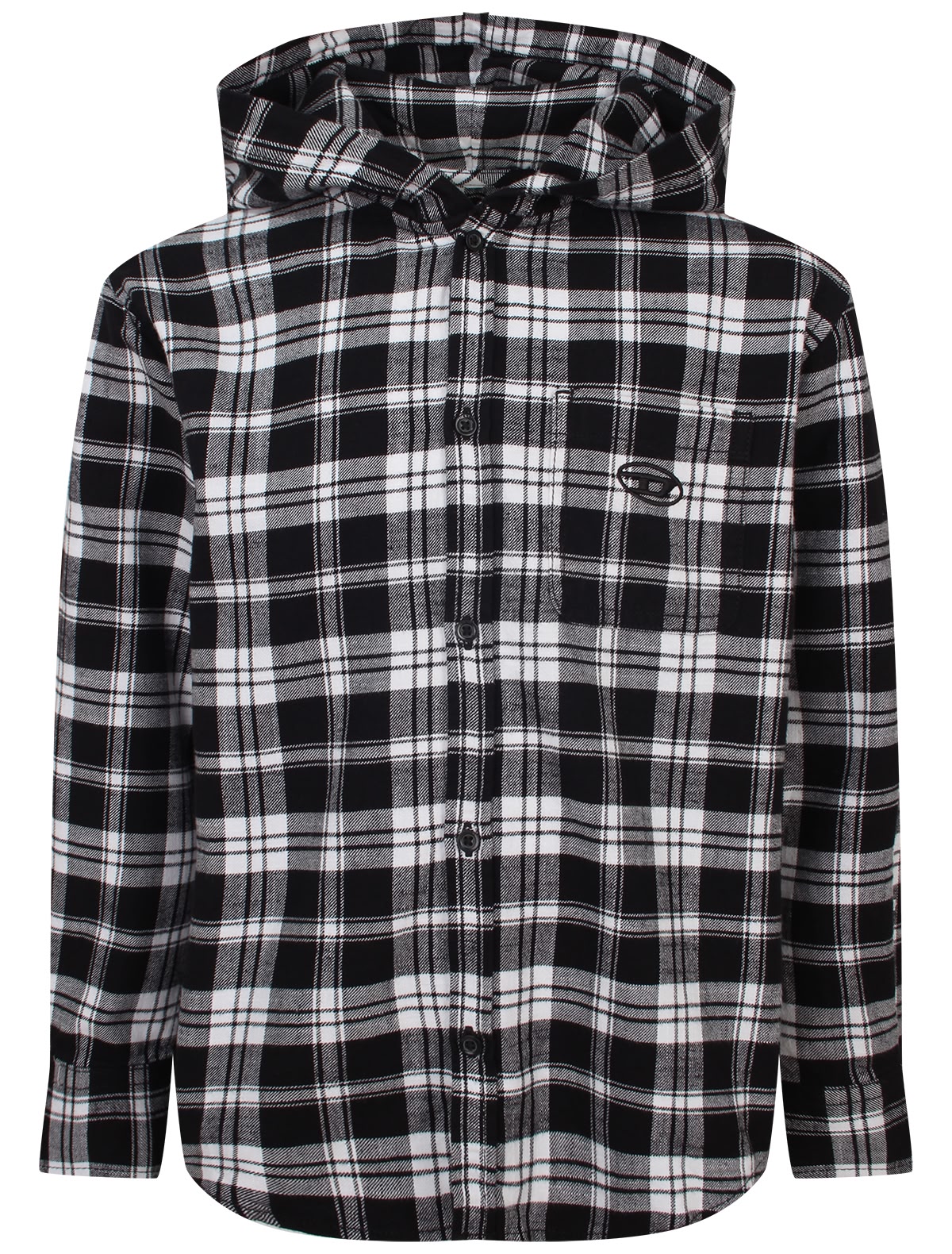 Рубашка в черно-белую клетку