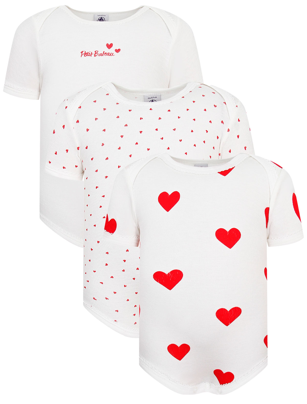 Набор из 3х боди с сердечками