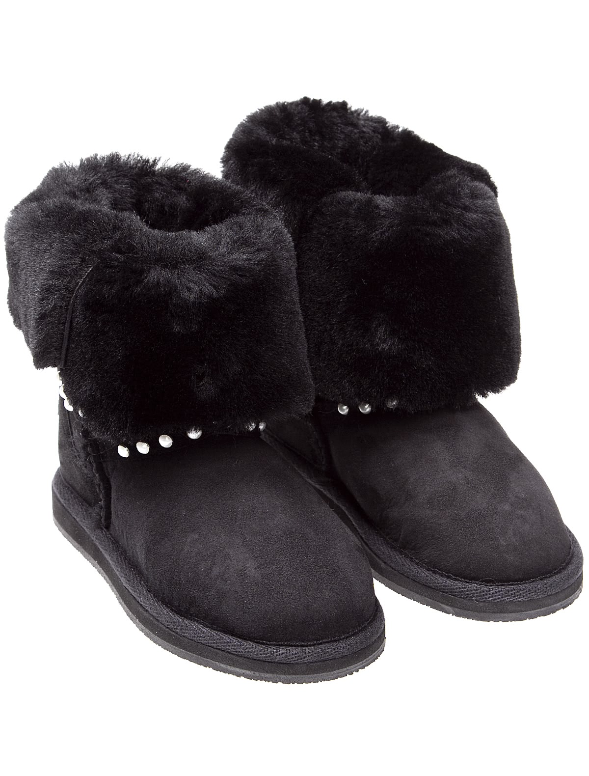 Черные угги с отворотами