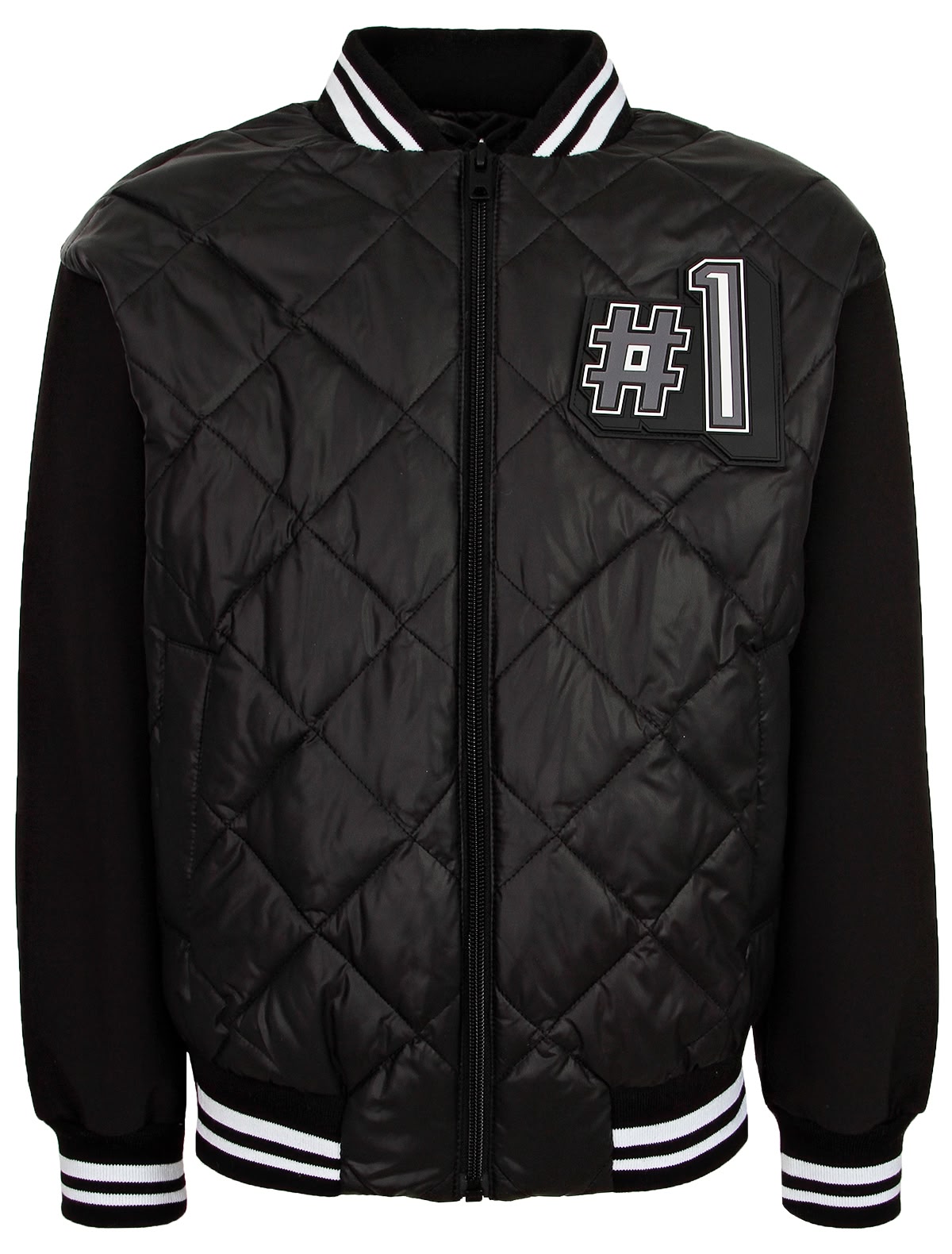 Чёрный стёганый бомбер