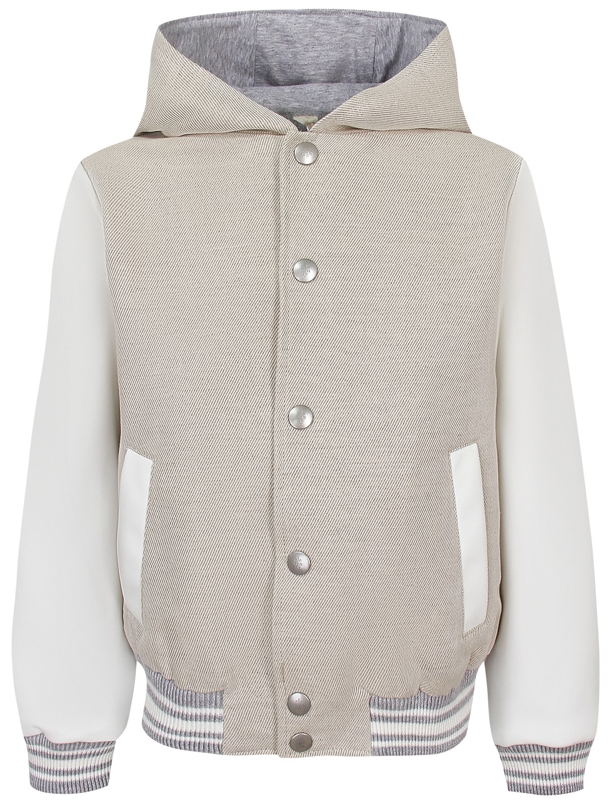 Бежевый бомбер с капюшоном