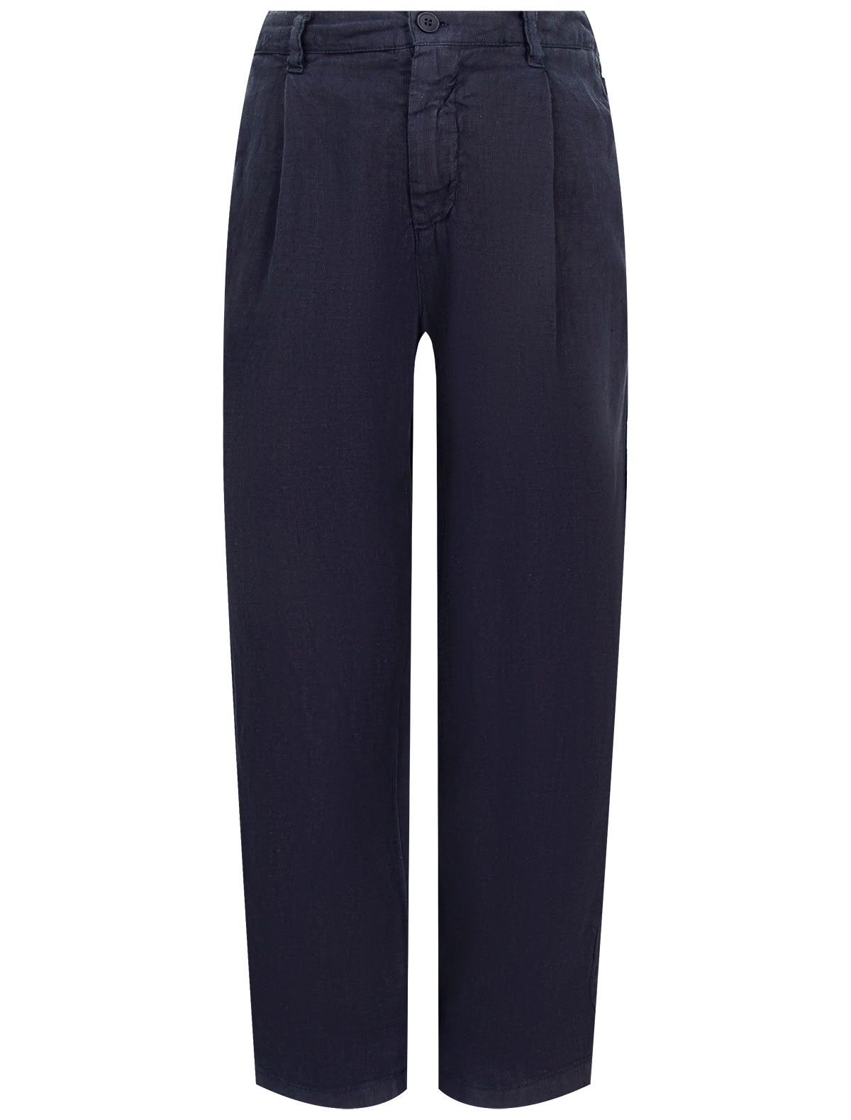 Синие льняные брюки