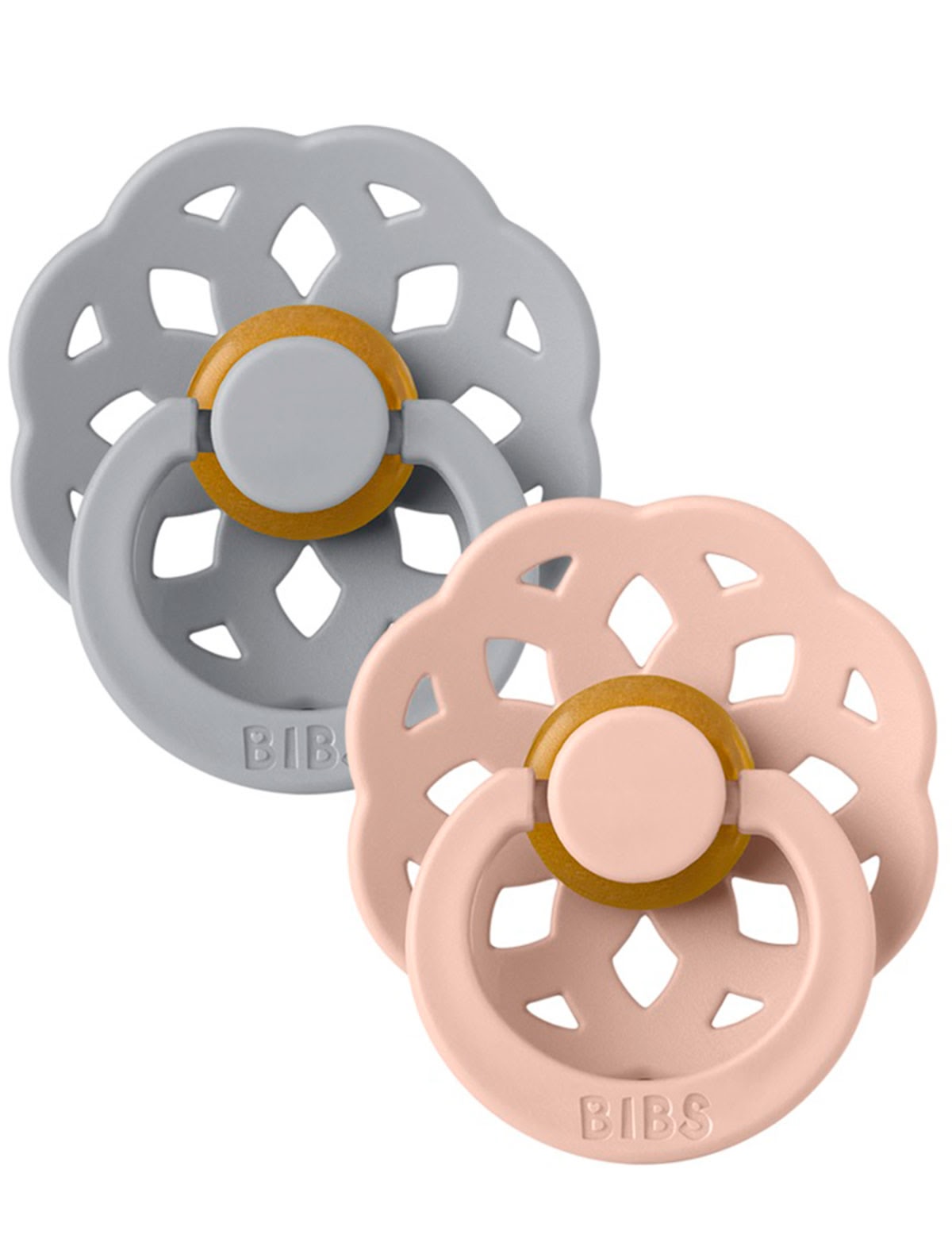 Набор пустышек boheme серая/розовая, 2 шт