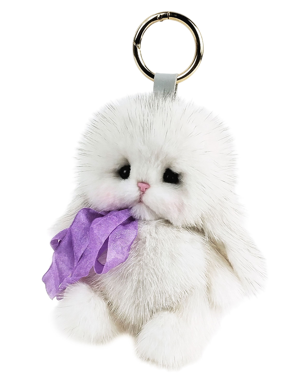 Брелок-Зайчик тедди белый 15 см