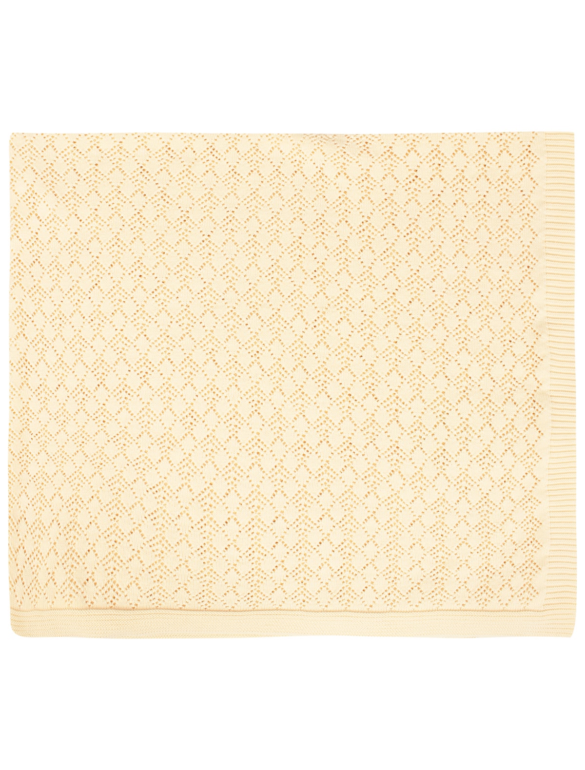 Ажурный плед ванильного цвета 100x100см