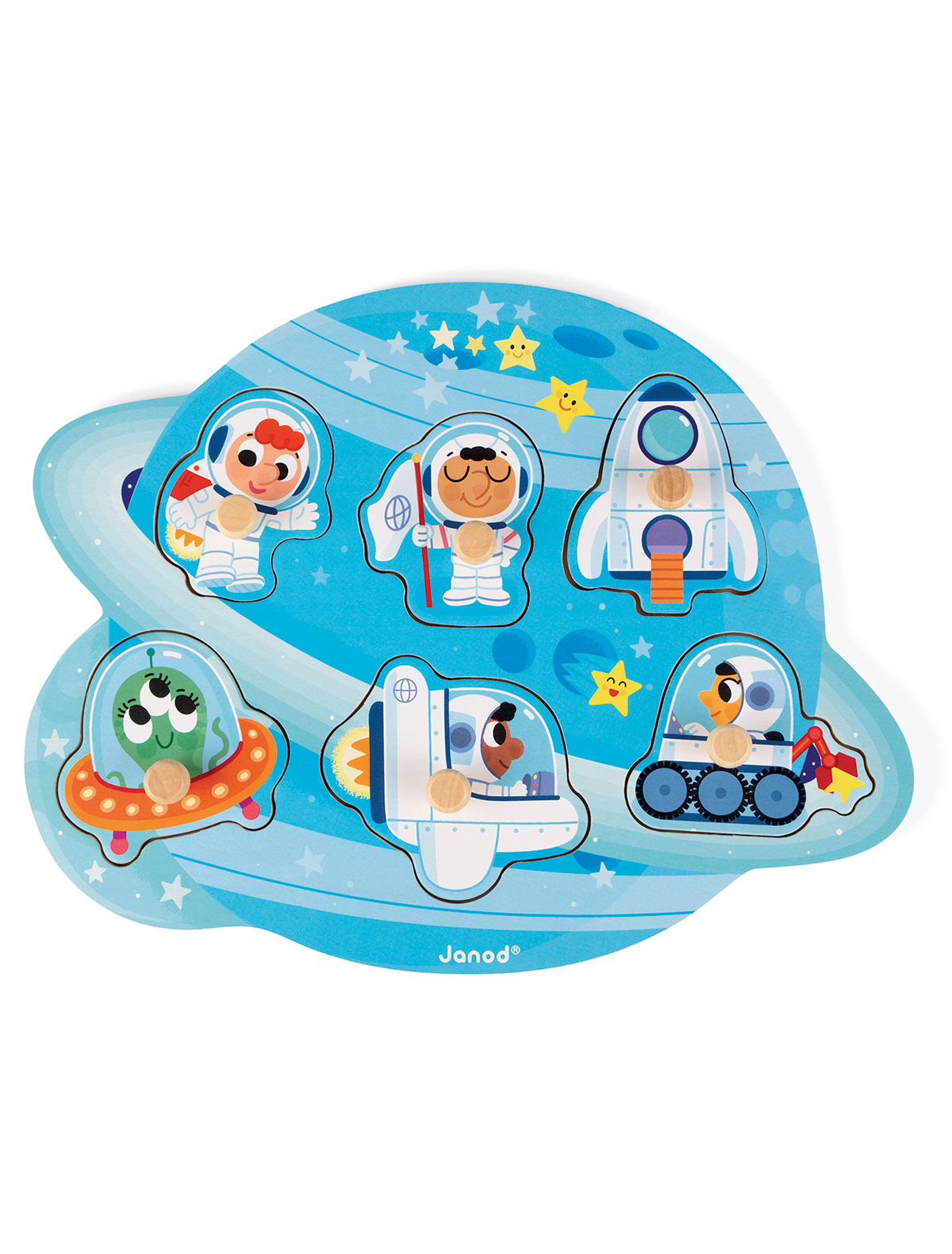 Пазл-вкладыш Веселые космонавты