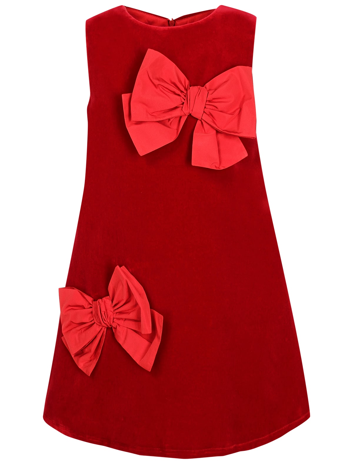 Красное платье с бантами