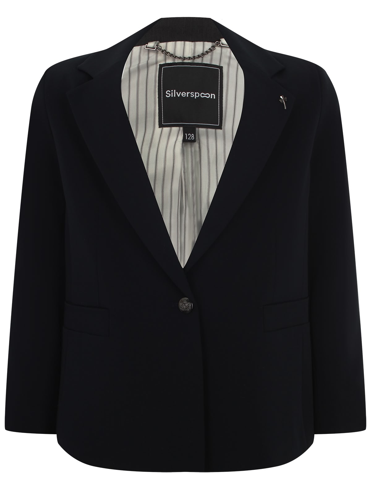 Тёмно-синий пиджак прямого силуэта