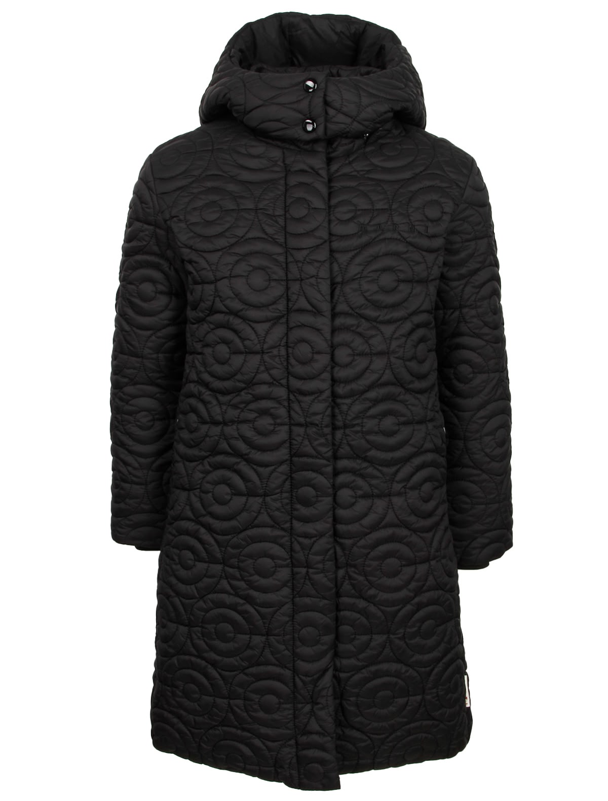 Чёрное стёганое пальто