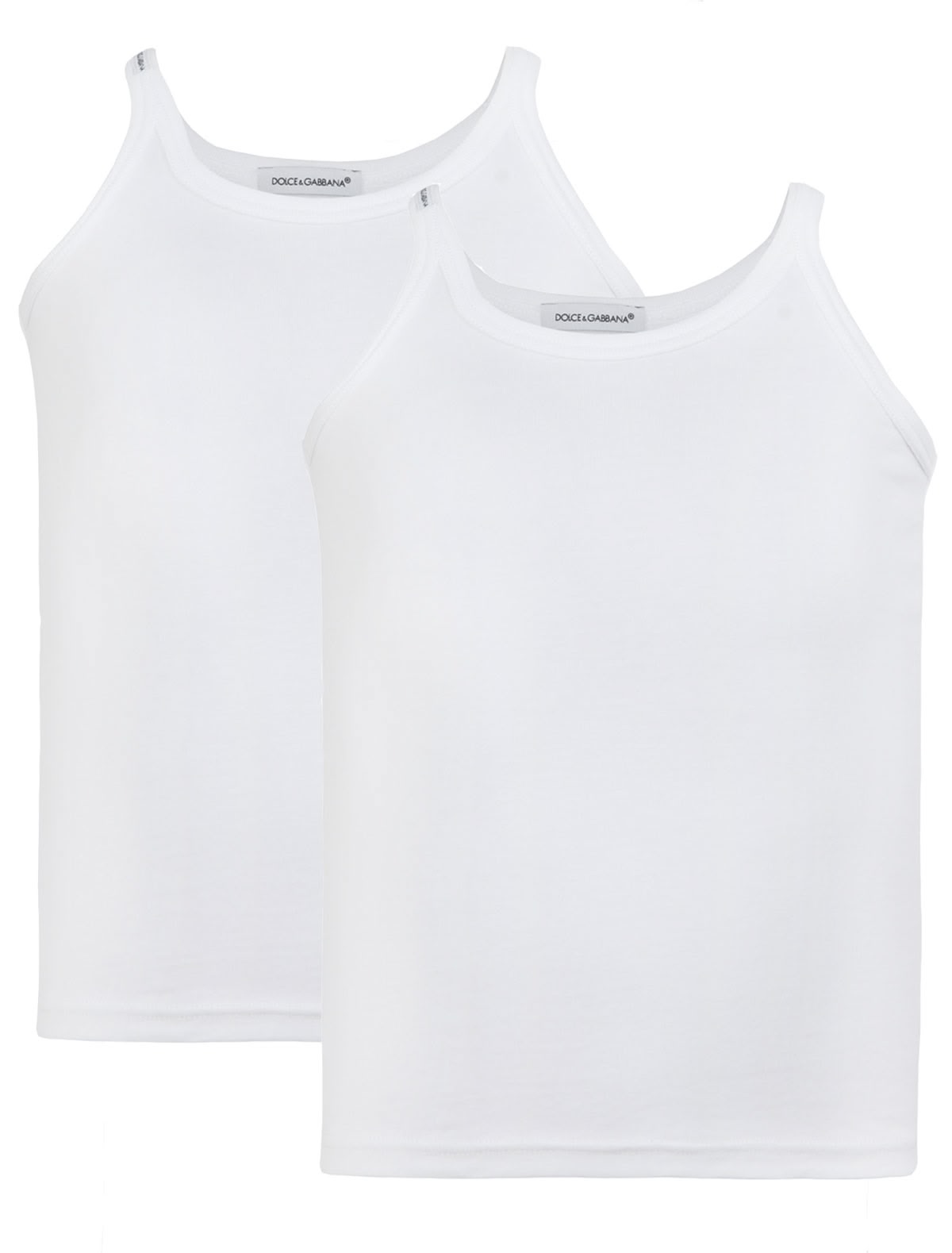 Комплект из 2-х маек белого цвета