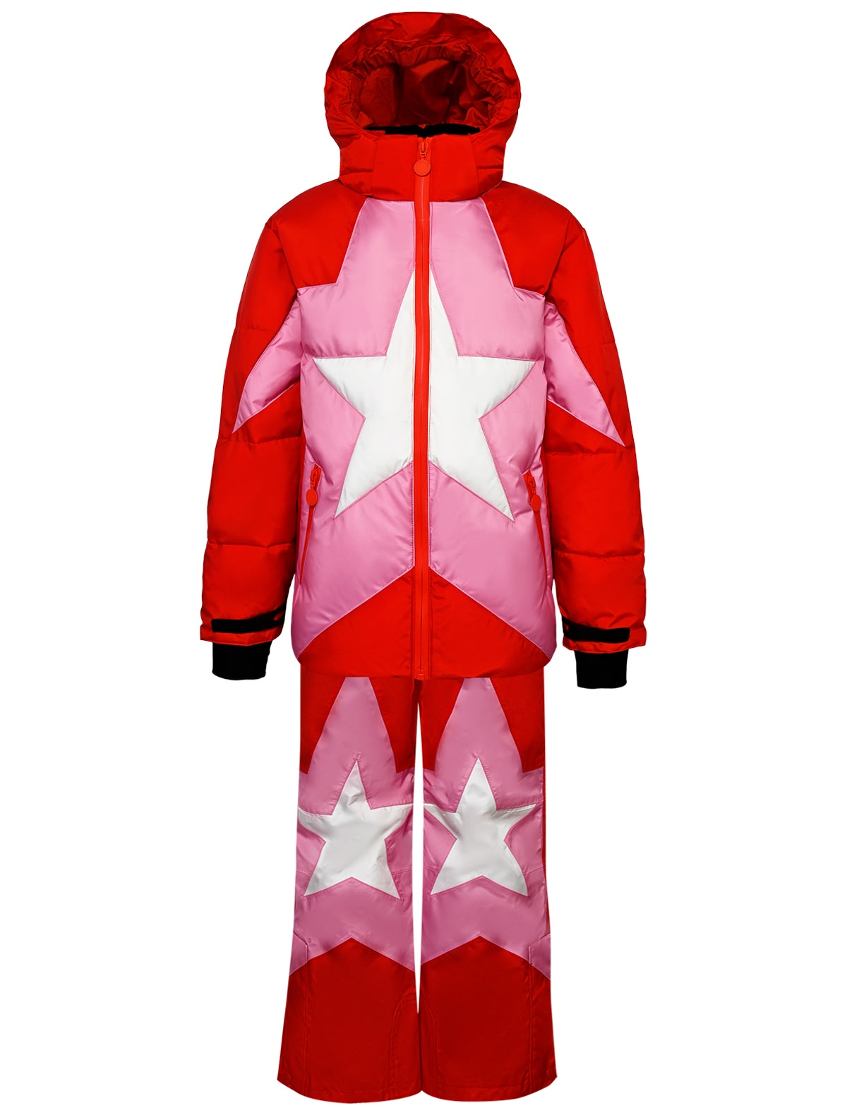 Красный утепленный комплект из куртки и брюк