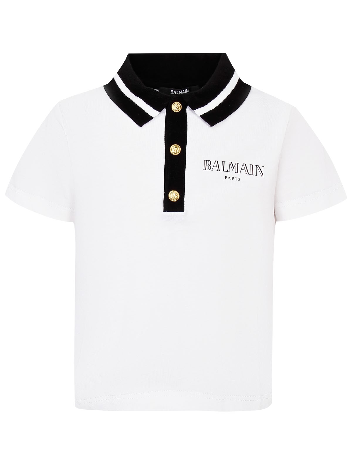 Белое поло с контрастным воротником