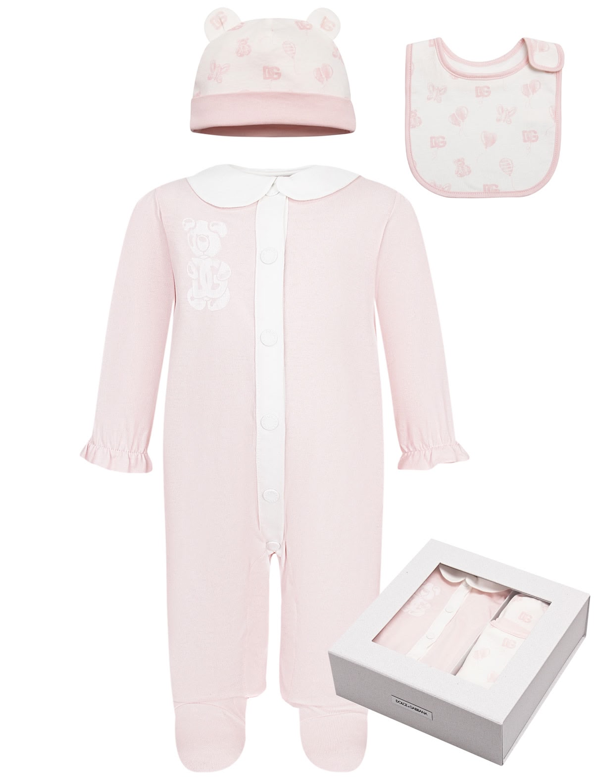 Комплект из комбинезона,слюнявчика и шапочки