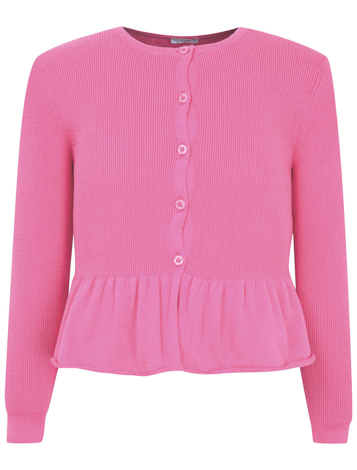 Розовый кардиган с баской