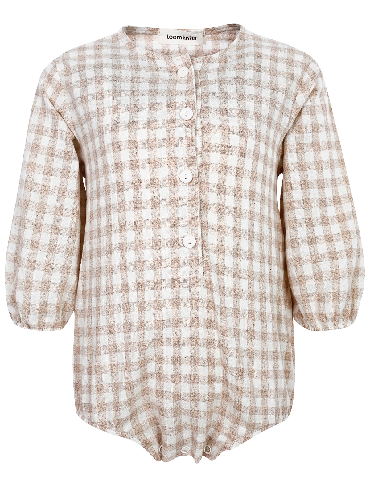 Клетчатое боди из хлопка и льна