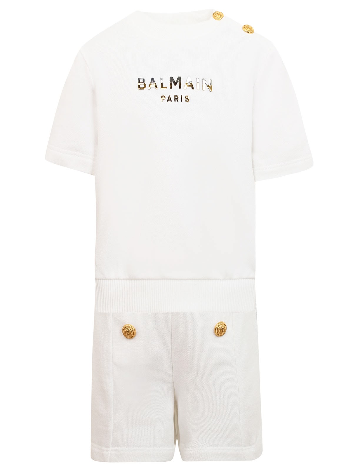 Белый комплект из футболки и шорт