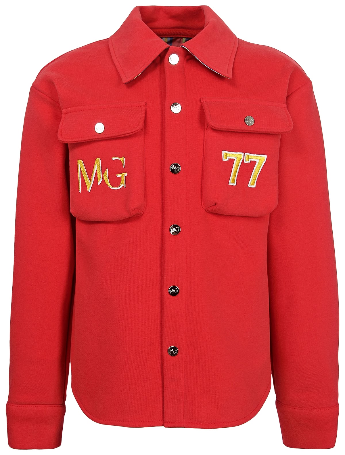 Красная рубашка с клетчатой подкладкой