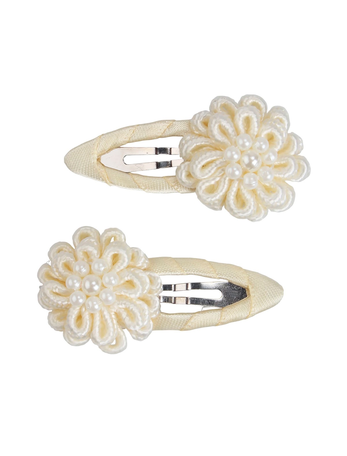 Кремовые заколки-клак 2 шт