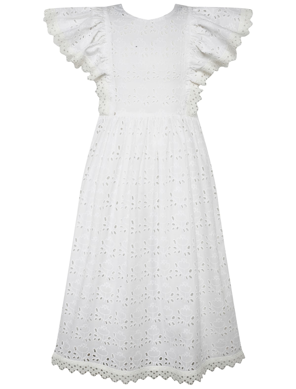 Белое платье с вышивкой ришелье