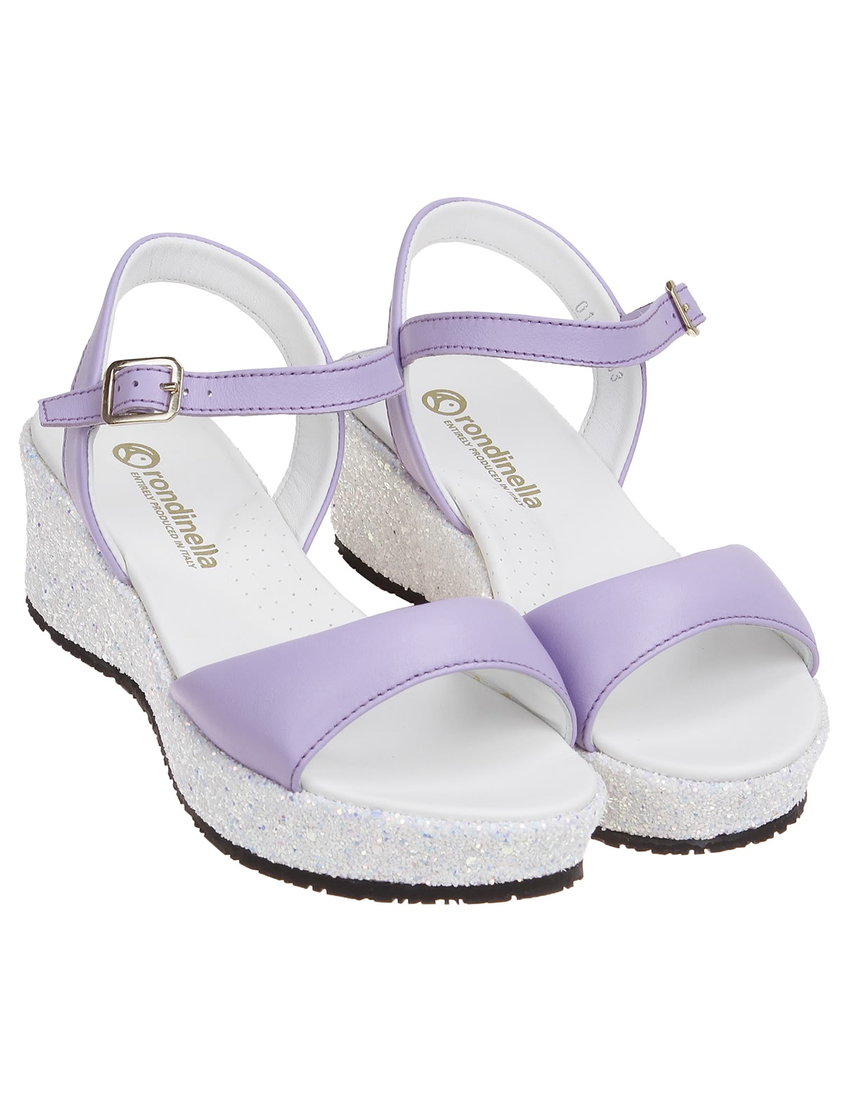 Сиреневые босоножки с глиттером