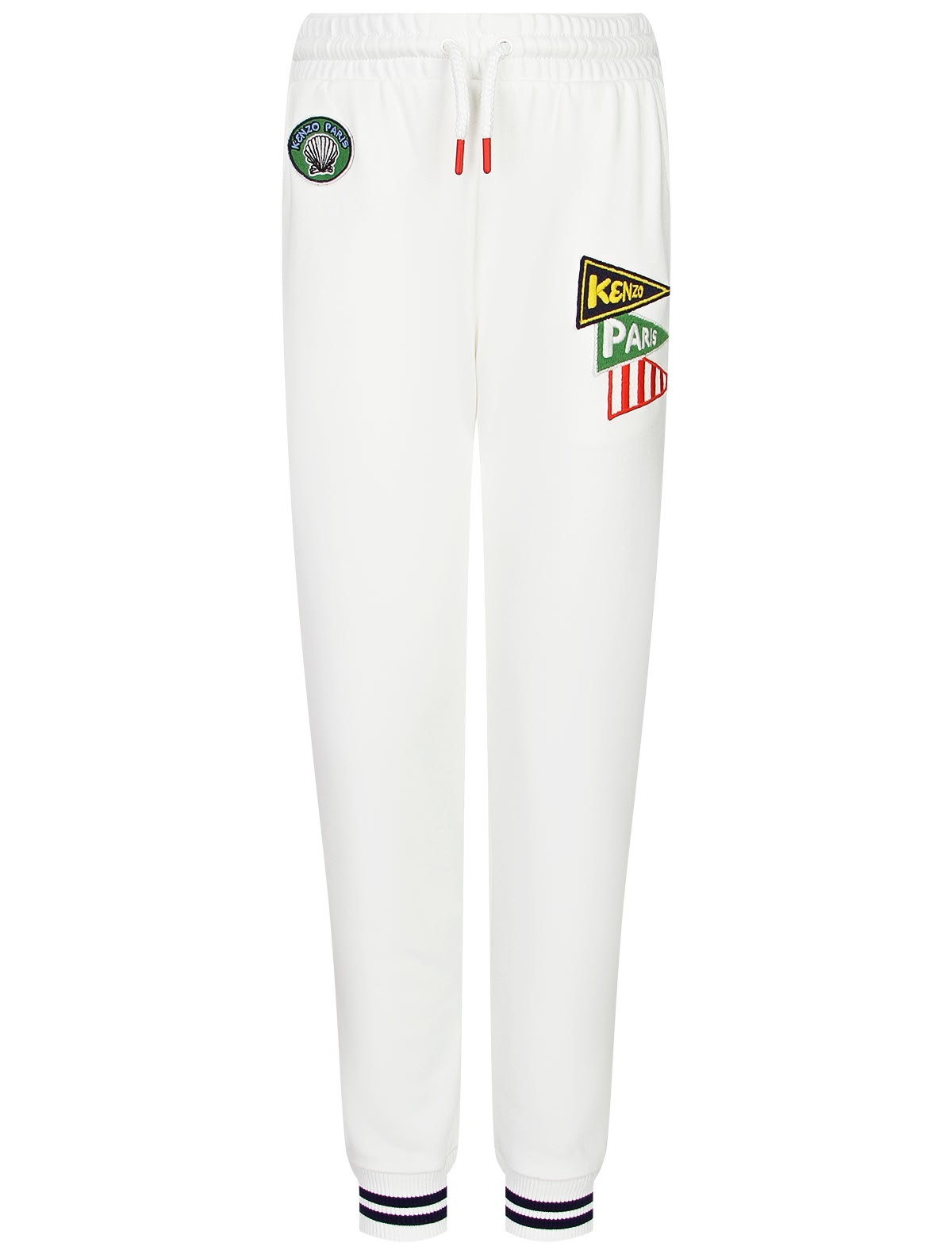 Белые спортивные брюки с принтами