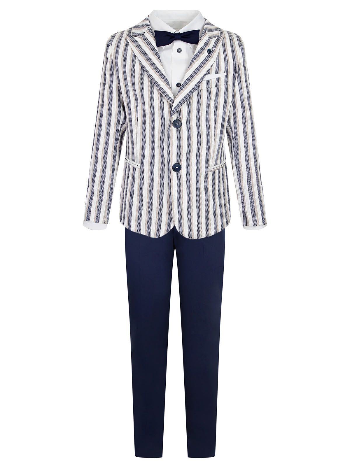 Костюм из 4 изд. с пиджаком в полоску