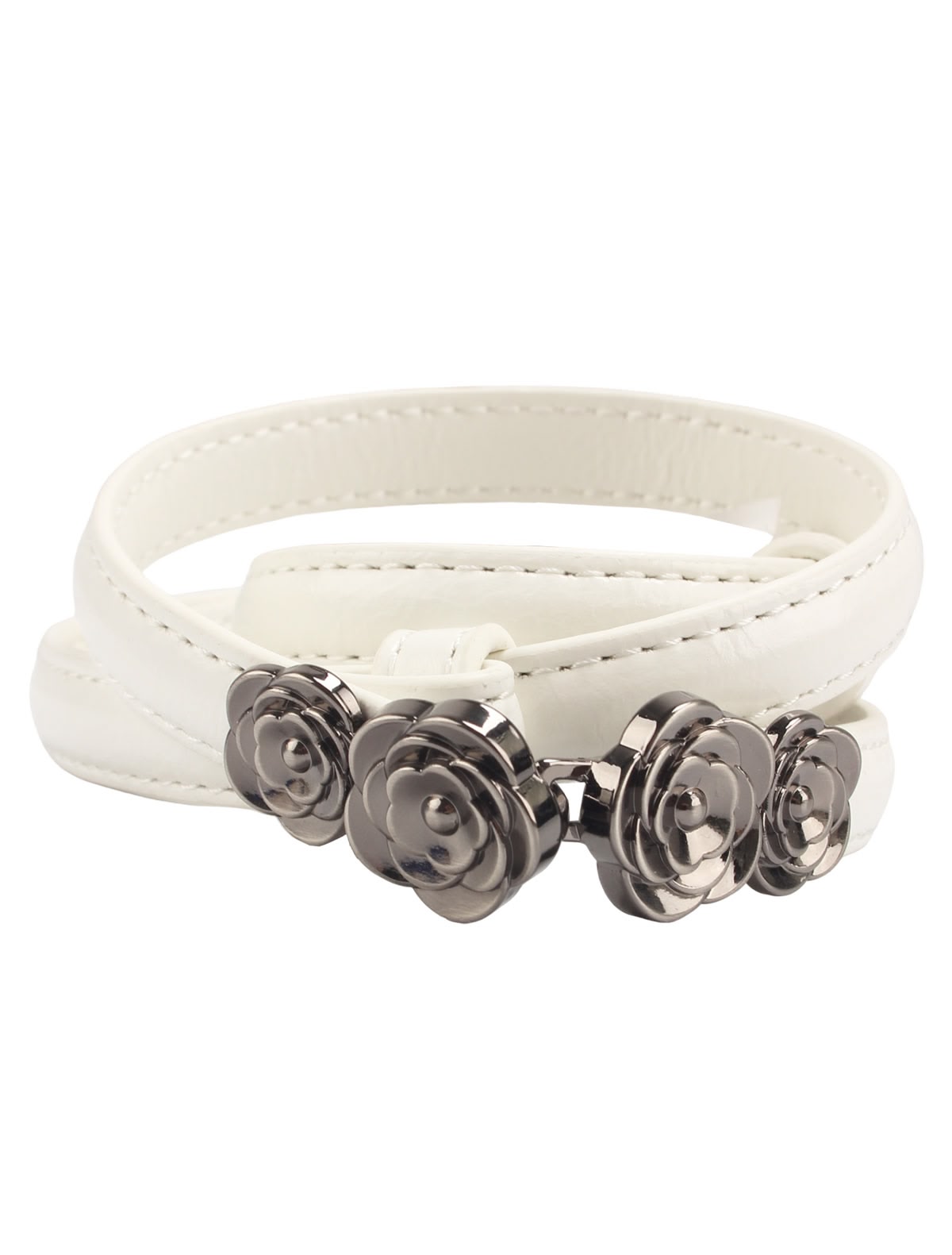 Белый ремень из экокожи