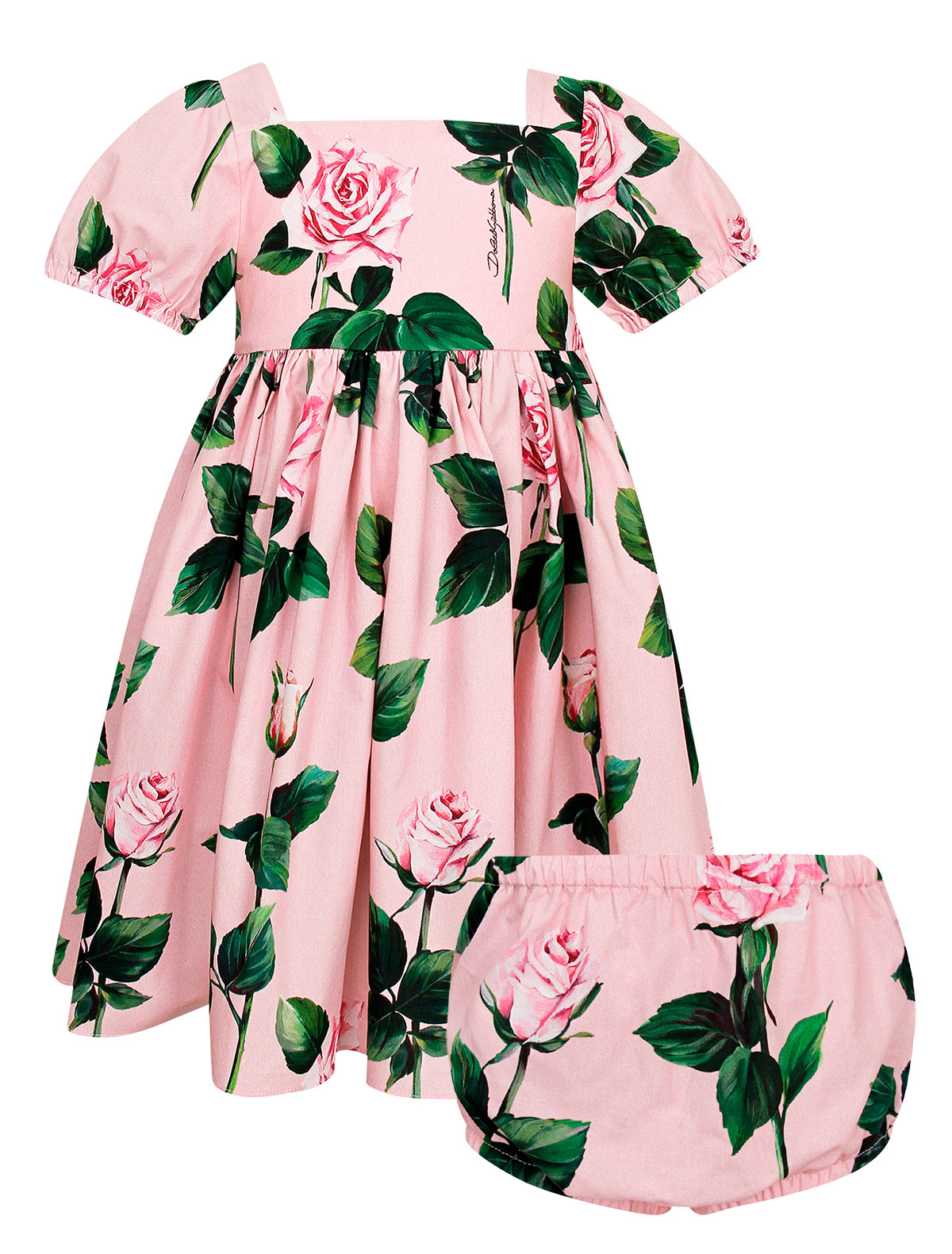 Платье с трусиками с принтом розы