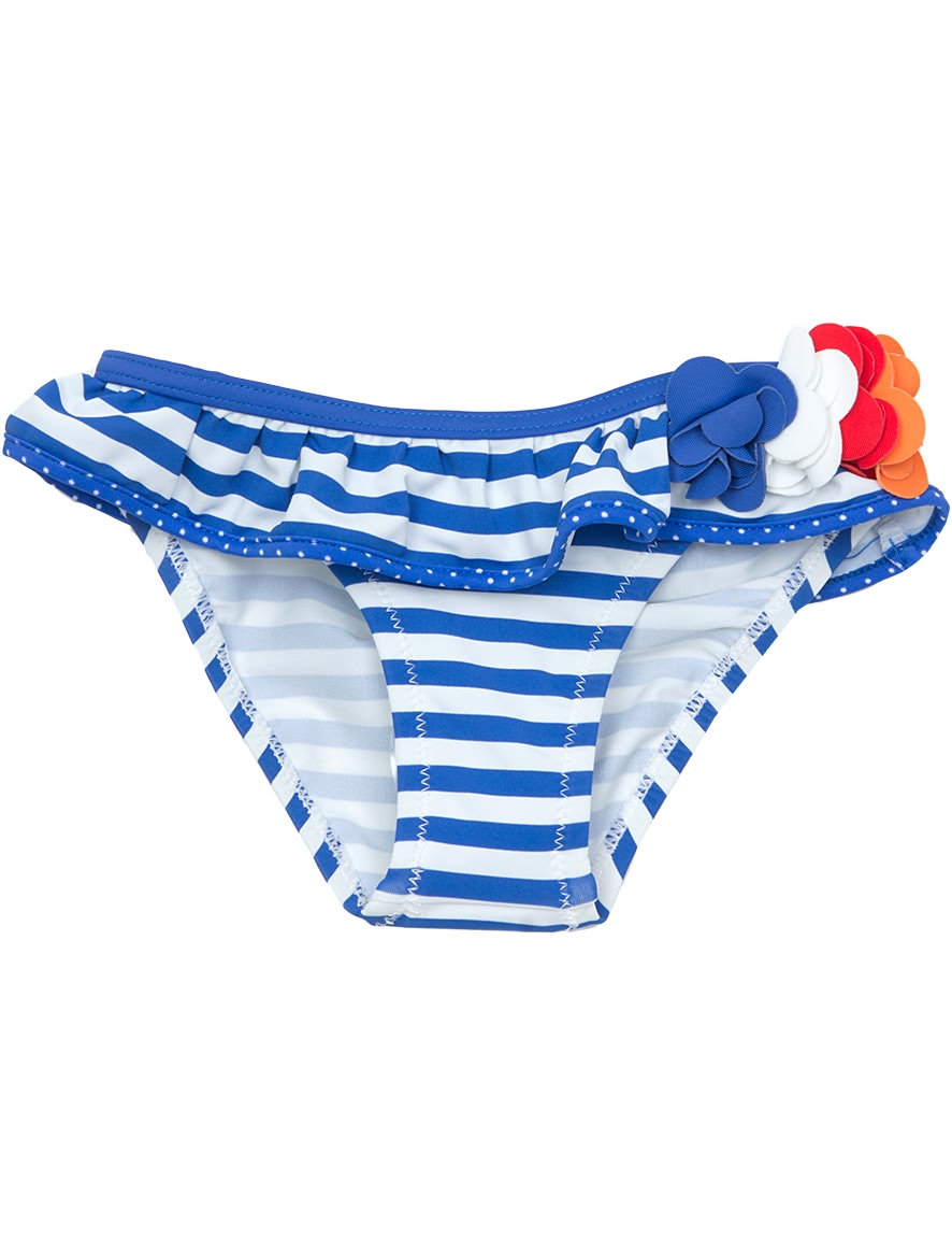 Плавки полосатые с объёмными цветами