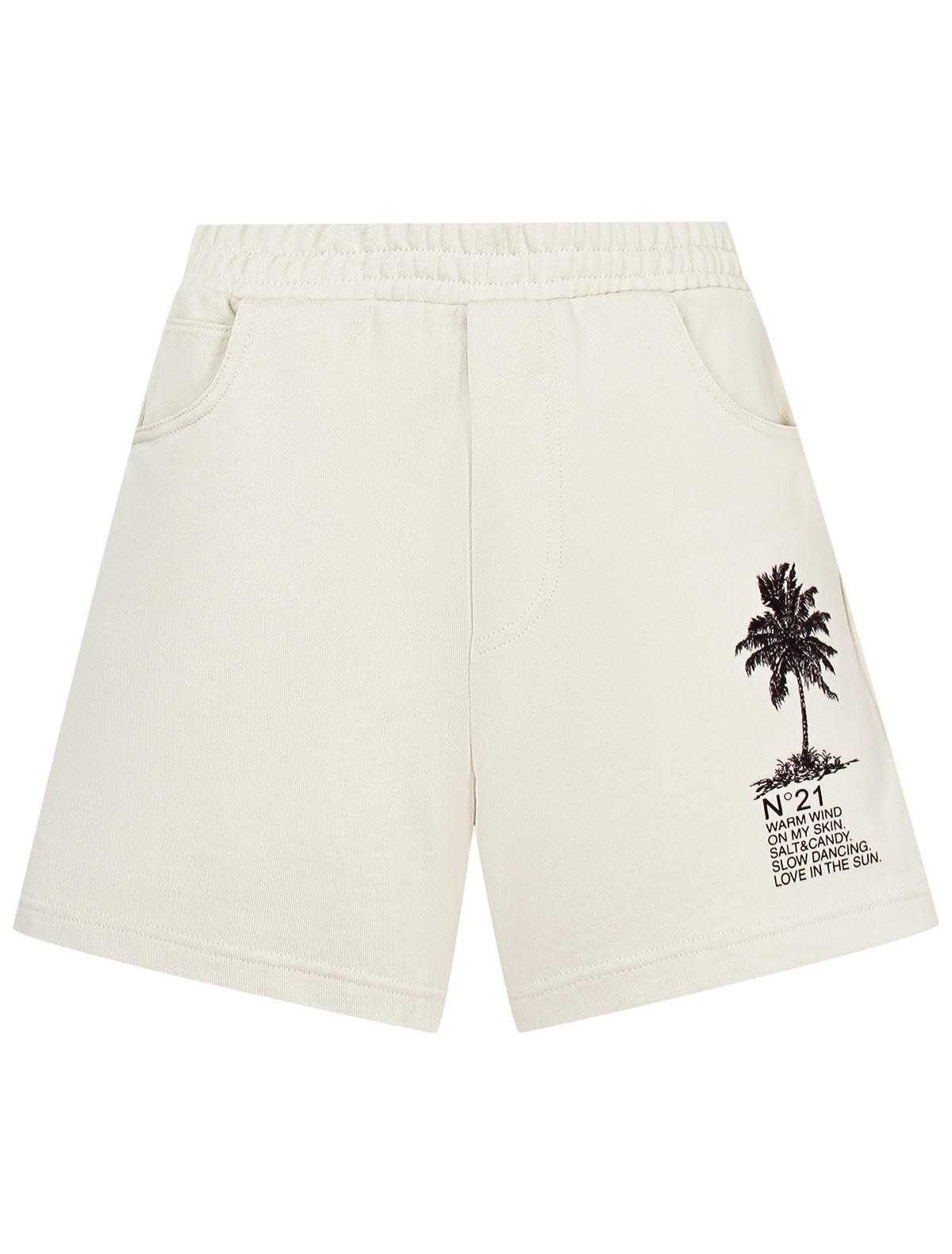 Кремовые шорты с пальмой