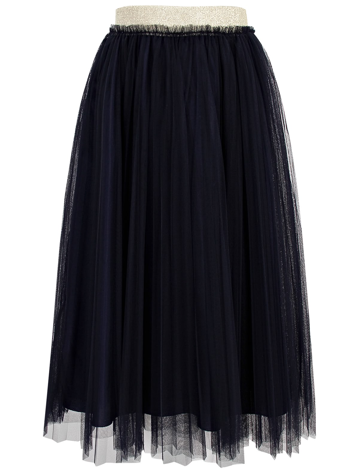 Синяя юбка с тюлевым слоем