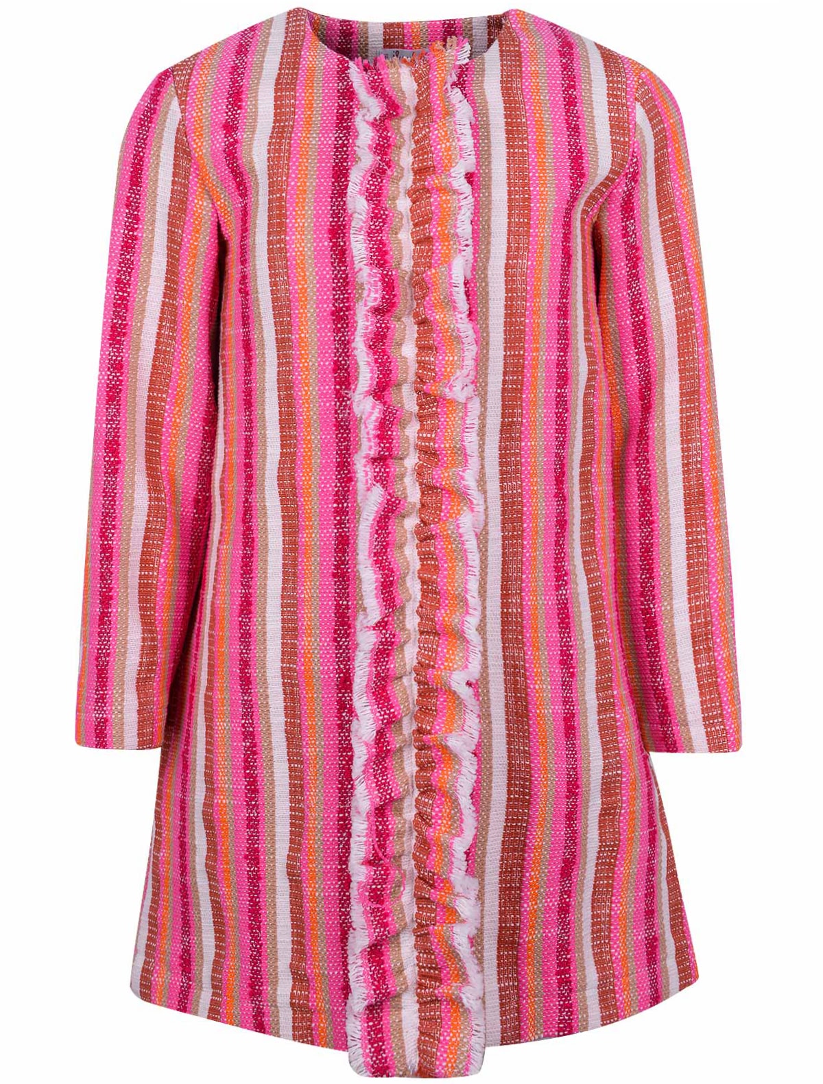 Пальто в полоску с воланами