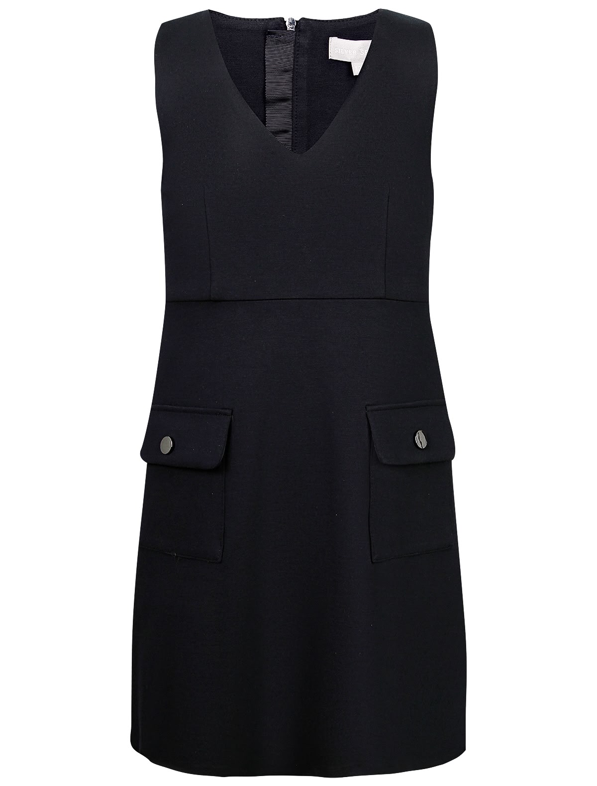 Темно-синий сарафан с v-образным вырезом