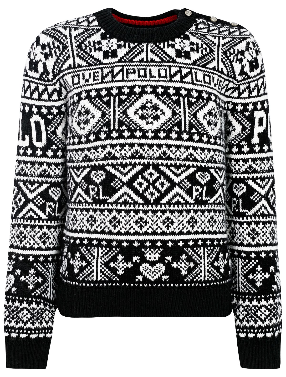 Джемпер с черно-белым орнаментом