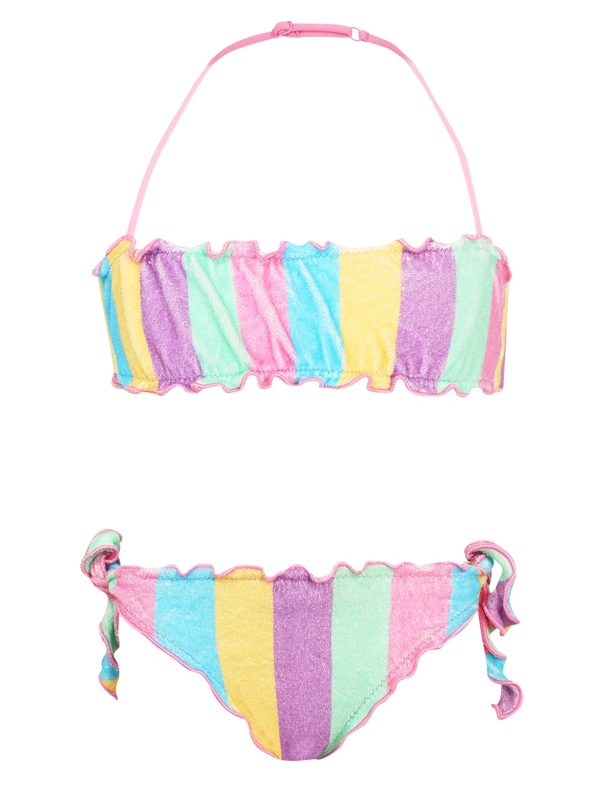 Раздельный купальник с цветными полосками