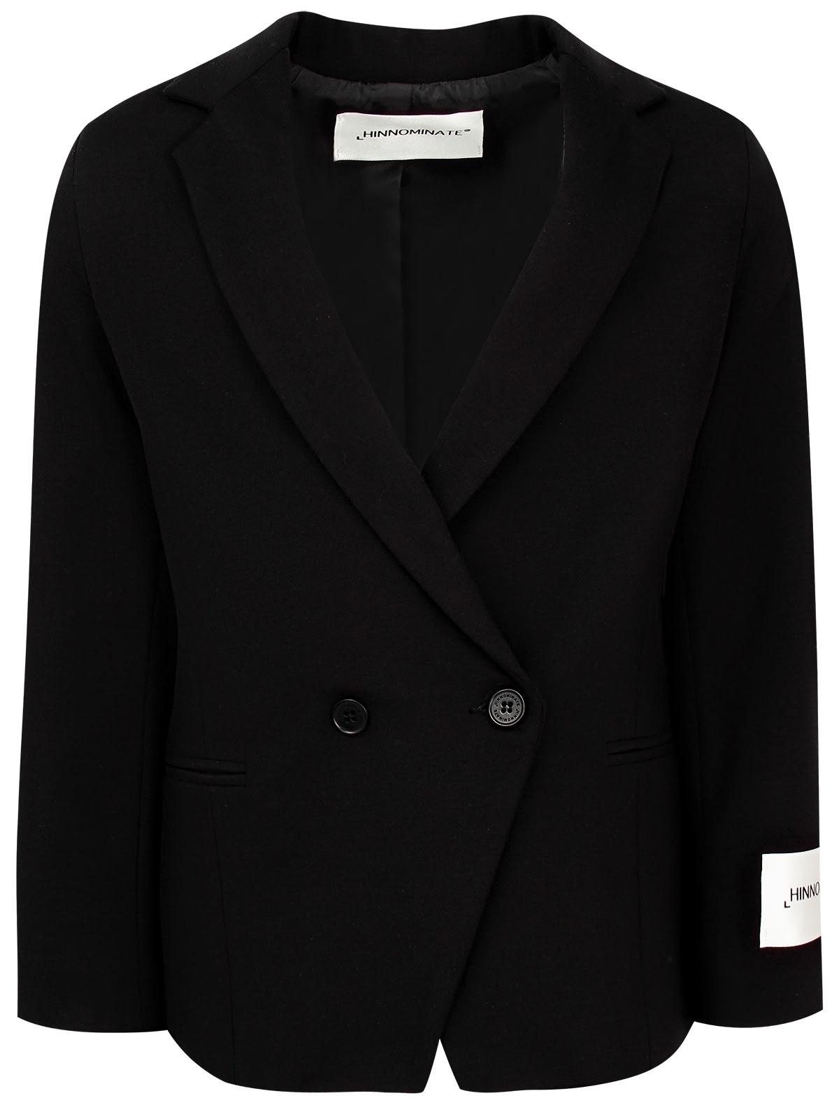 Черный двубортный пиджак
