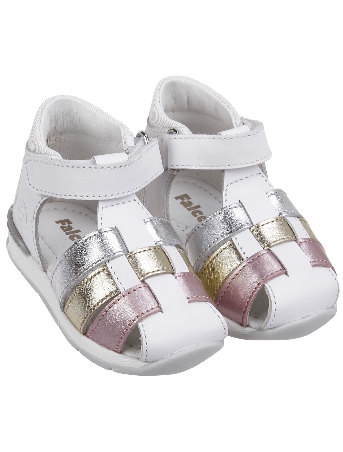 Босоножки с эффектом металлик