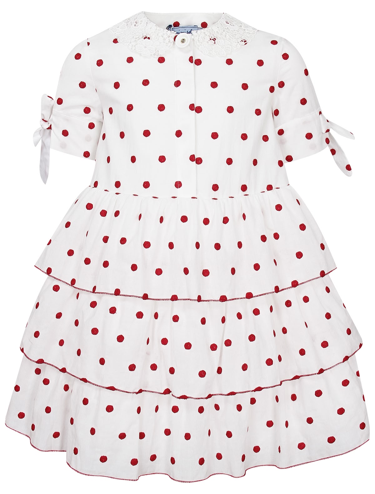 Ярусное платье в горошек