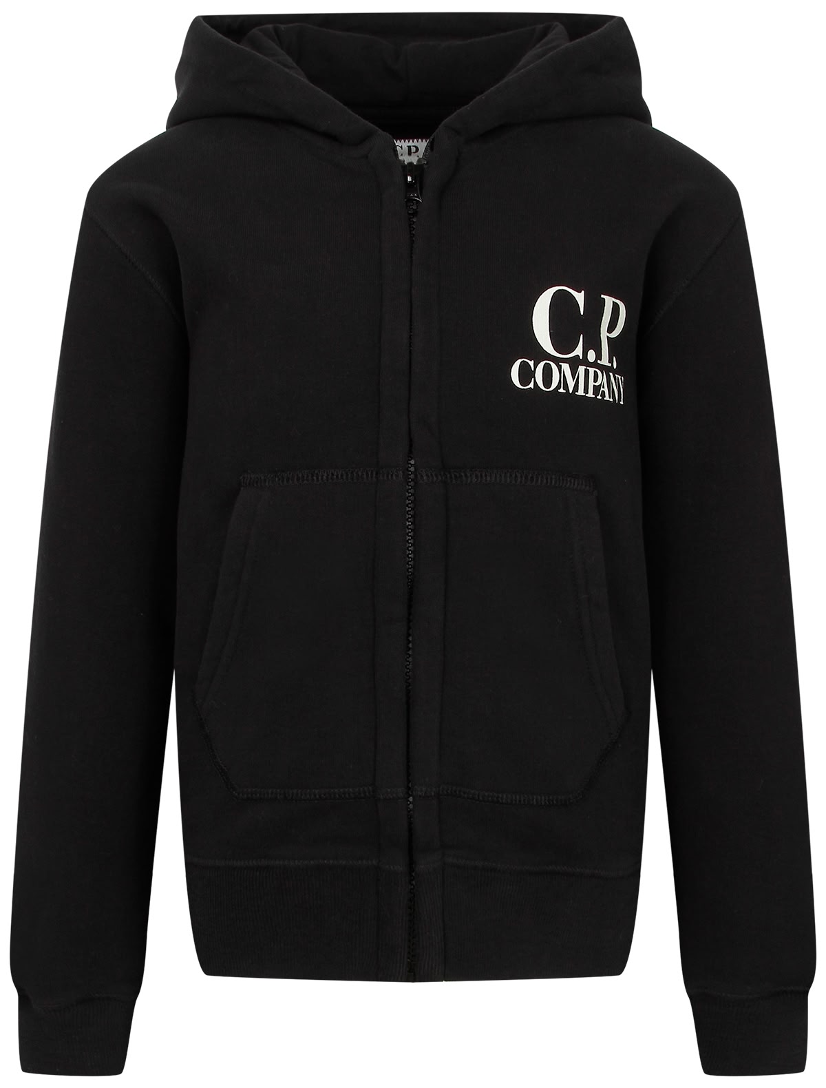 Чёрная толстовка на молнии с логотипом