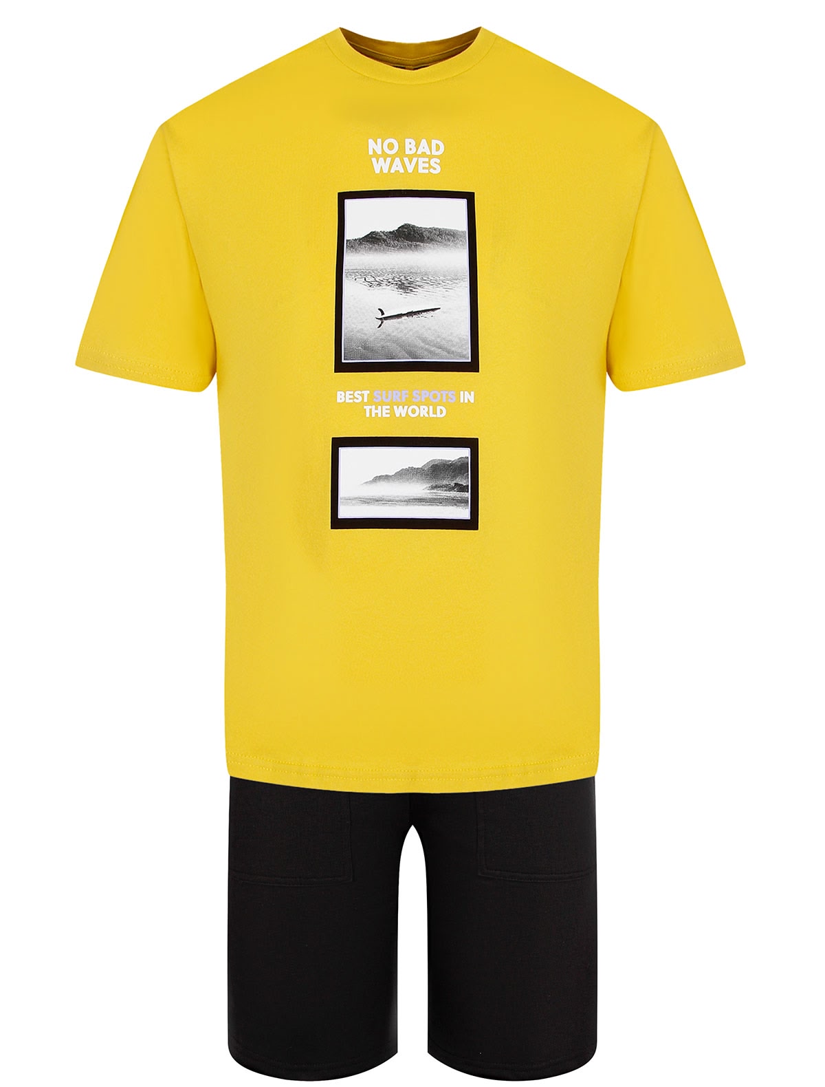 Комплект из шорт и футболки с принтом