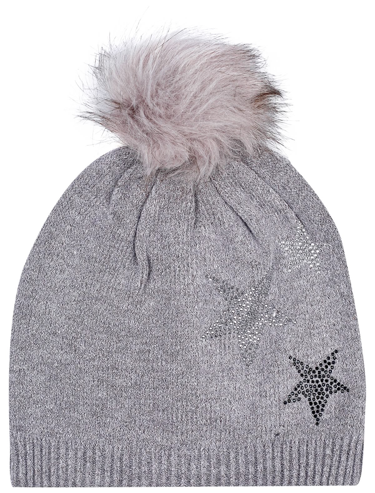 серая Шапка с аппликацией