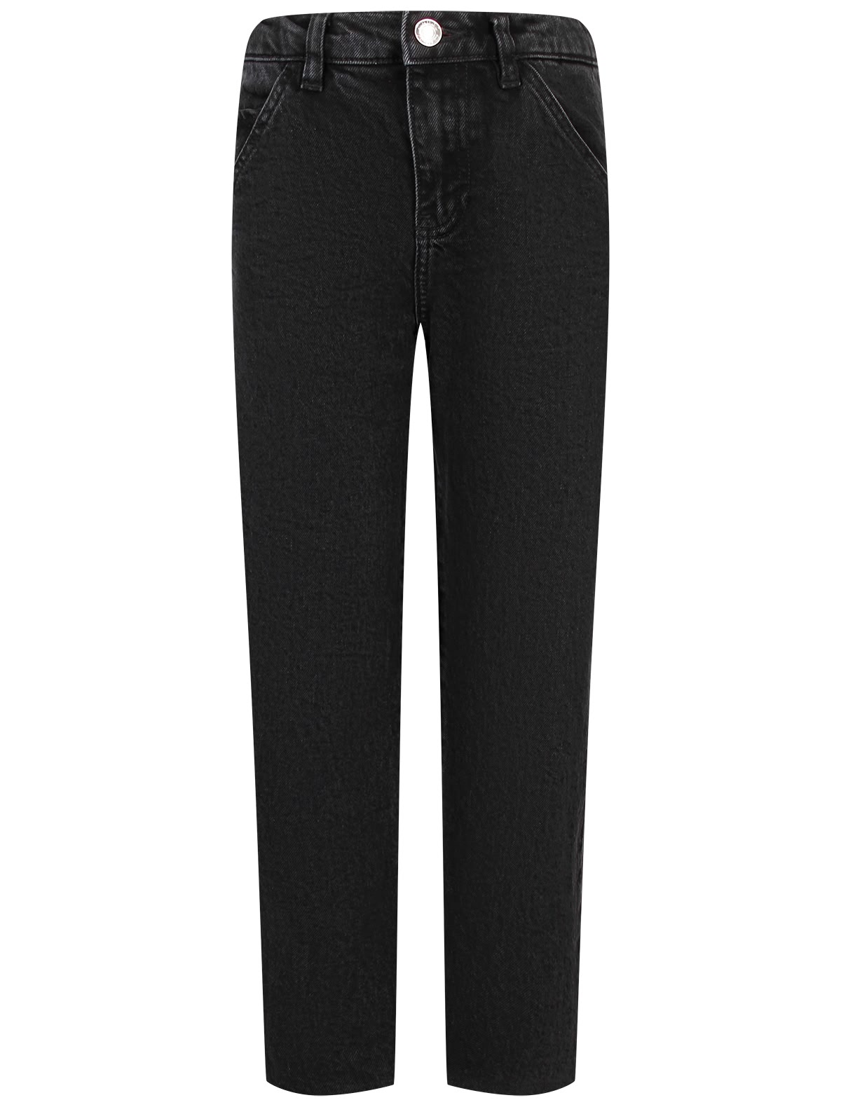 Прямые черные джинсы