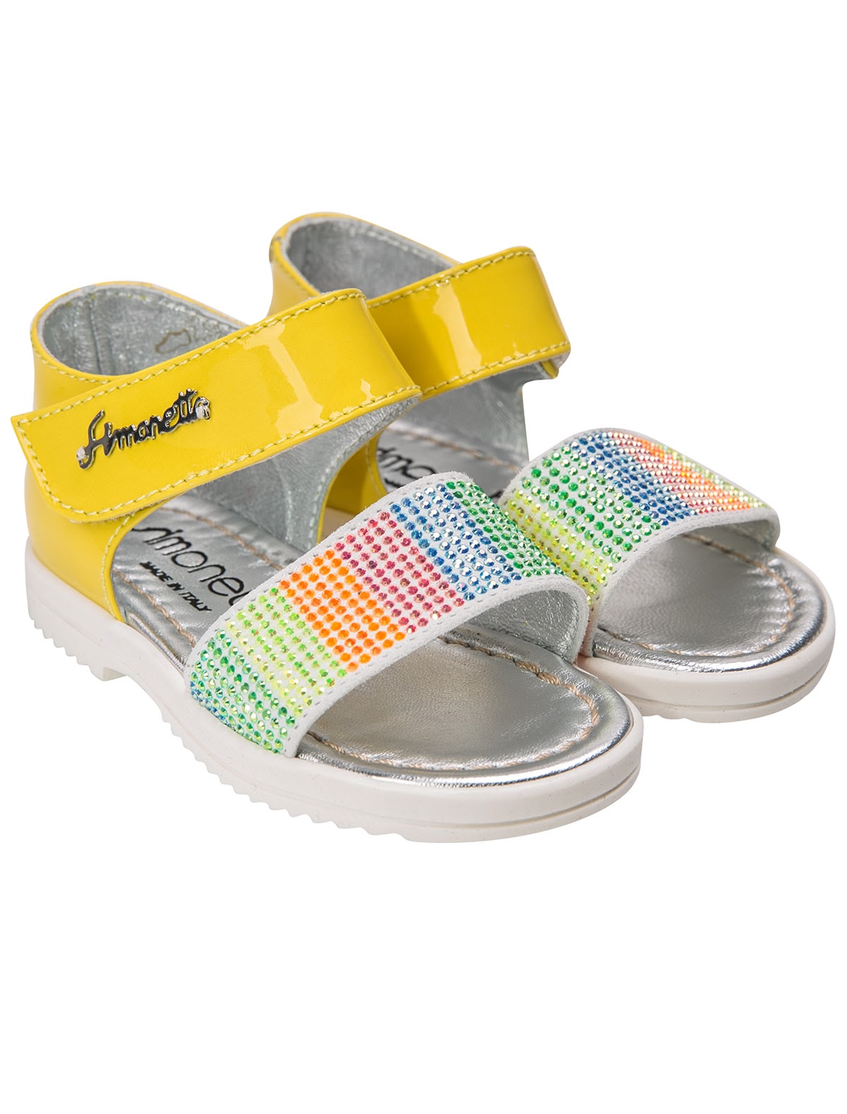 Радужные босоножки из натуральной кожи