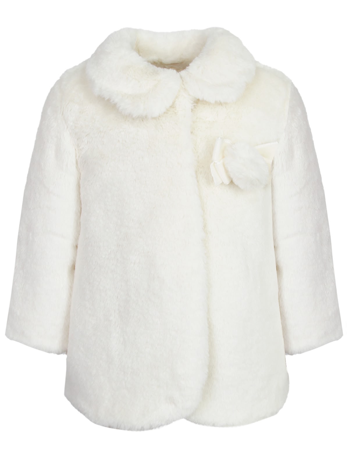 Кремовое пальто из экомеха