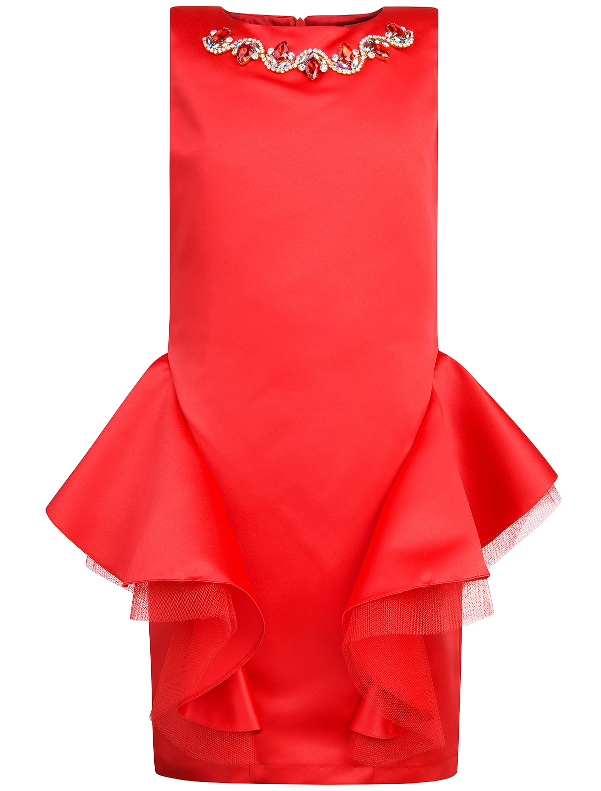 Атласное платье с баской