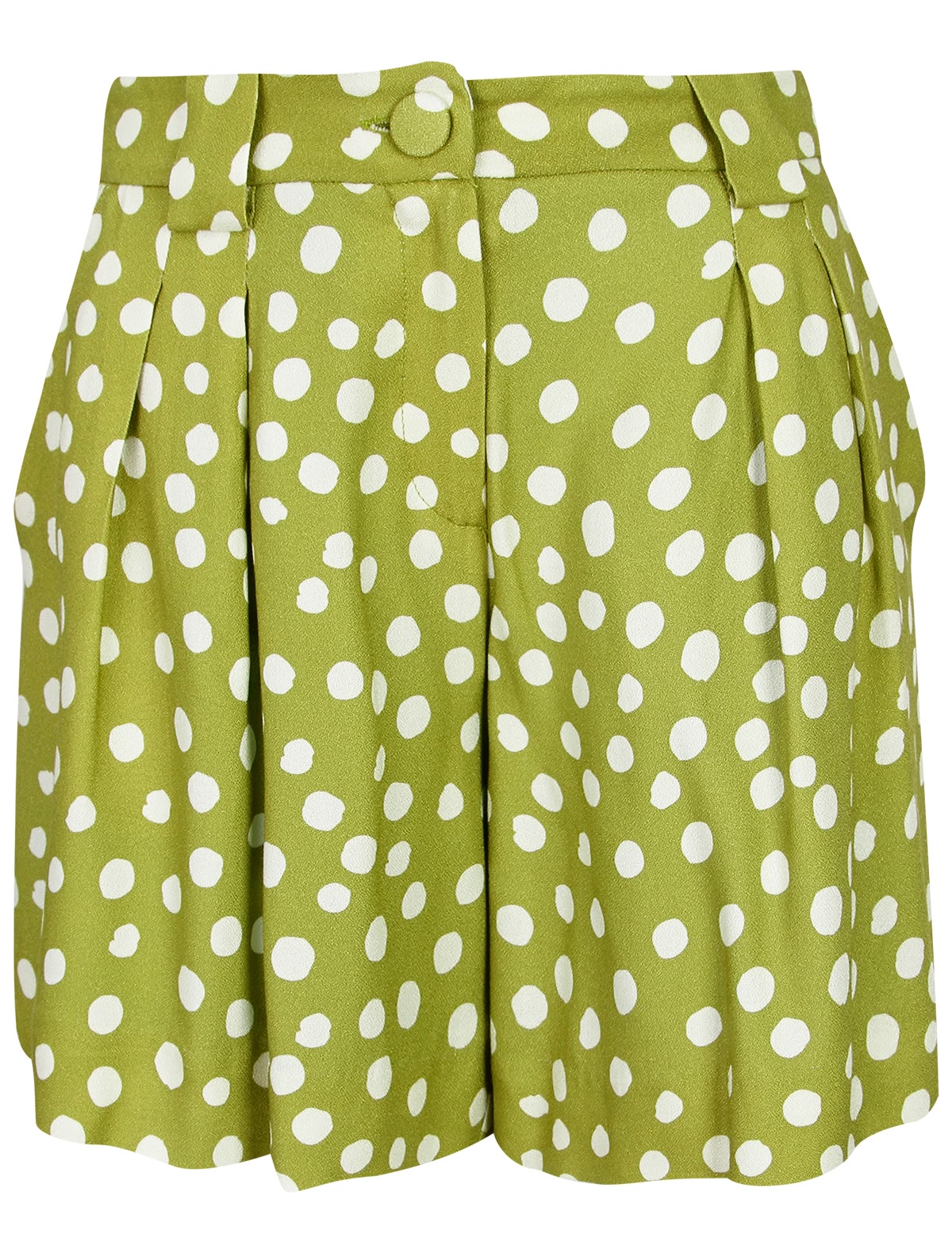 Зелёные шорты в горошек
