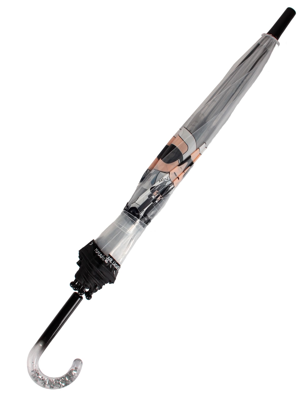 Прозрачный зонт с принтом