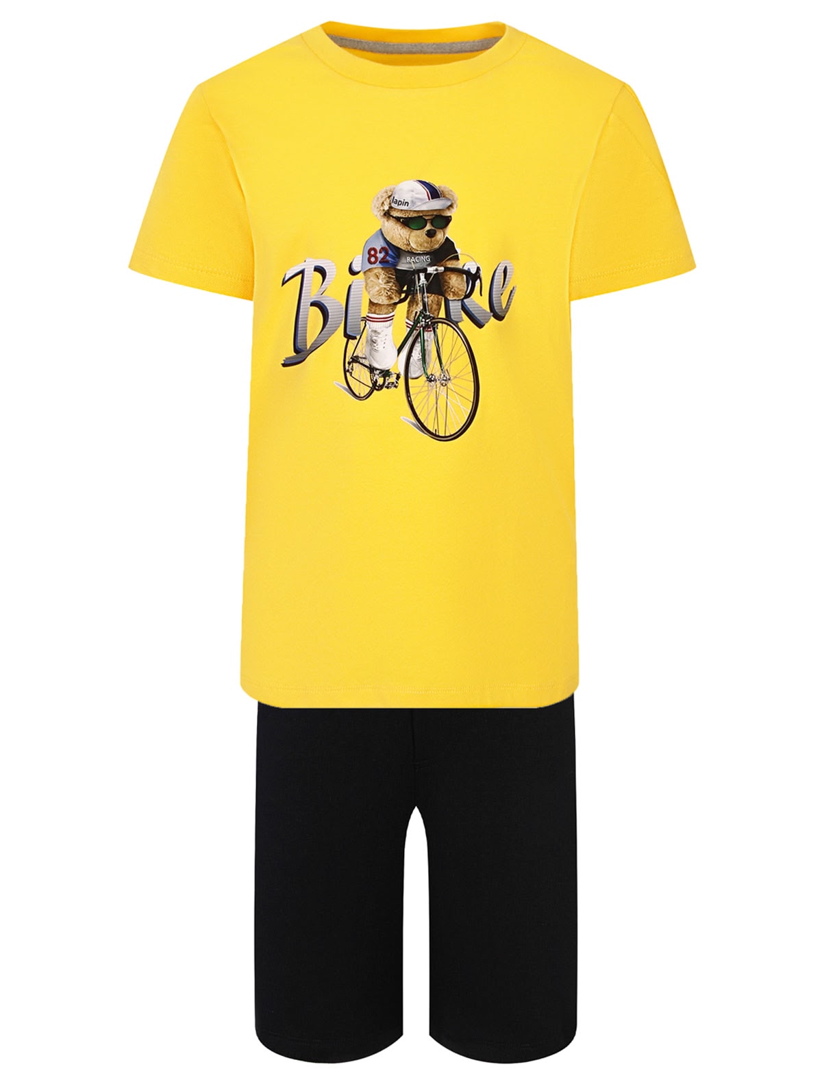 Комплект из шорт и футболки с принтом