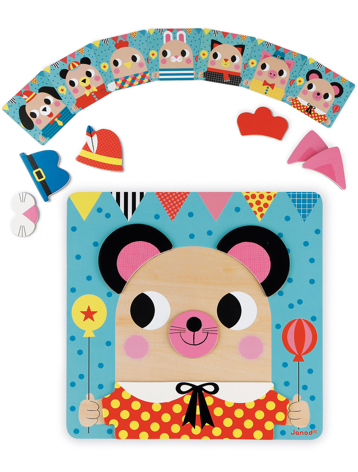 Пазл магнитный Животные, 30 элементов и 6 карточек